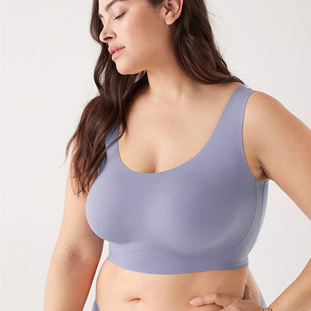 True & Co True Body Lift Scoop Neck Bra Blue Granite SMALL FULL CUP NWT